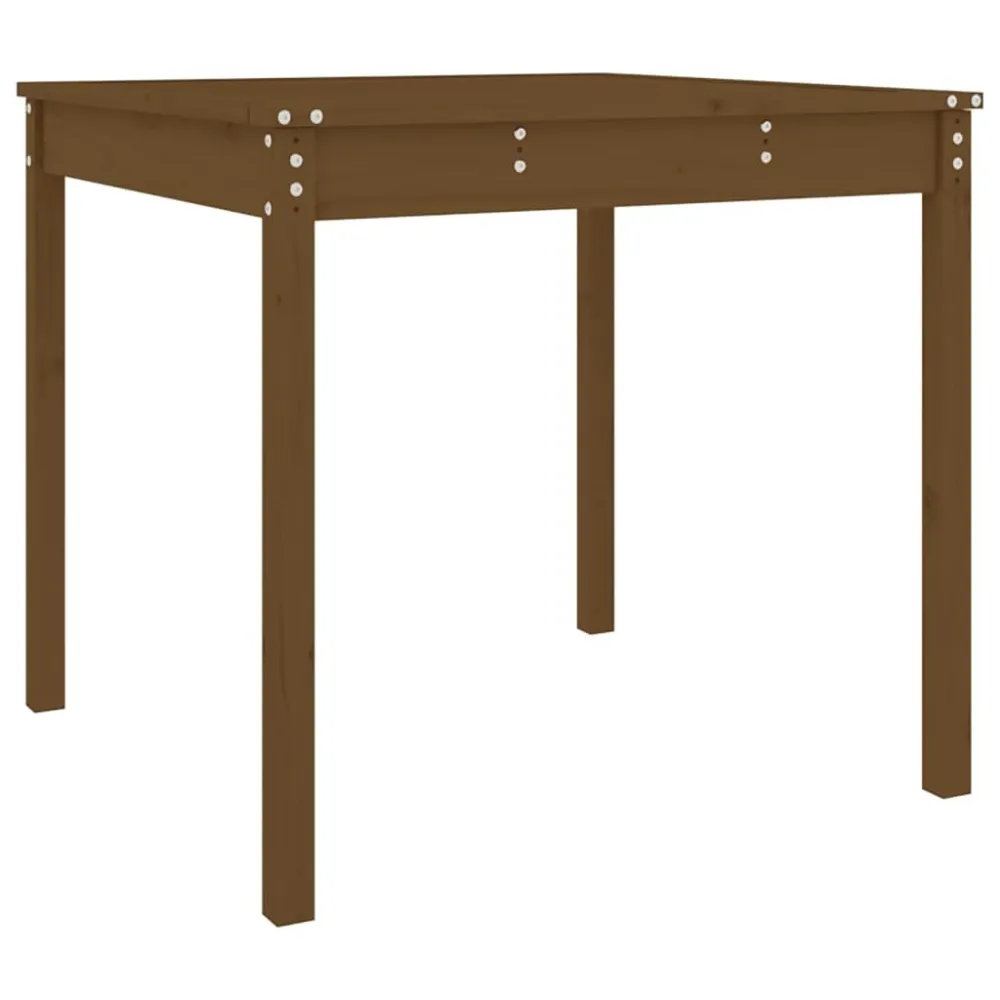 Mesa jardim 82,5x82,5x76cm madeira de pinho maciç castanho-mel | Material Impermeável