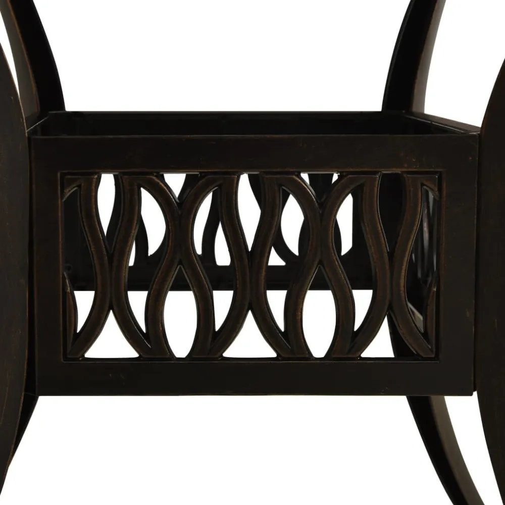 Mesa de jardim 90x90x73 cm alumínio fundido âmbar escuro