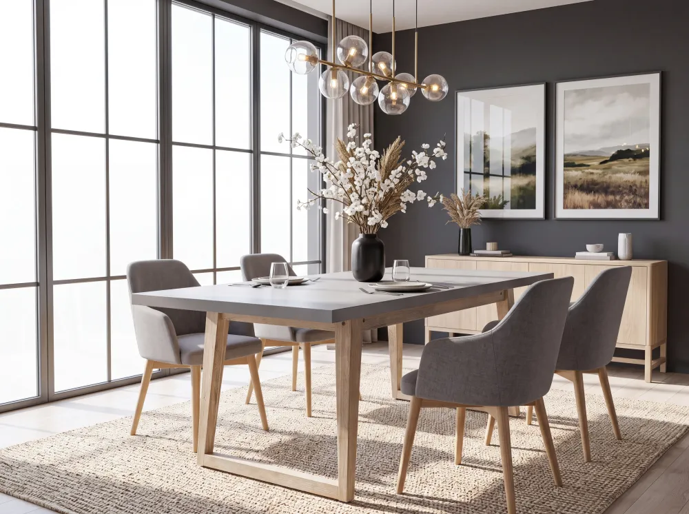 Mesa de jardim de cimento 180 x 90 cm cinzento ORIA | Material Impermeável