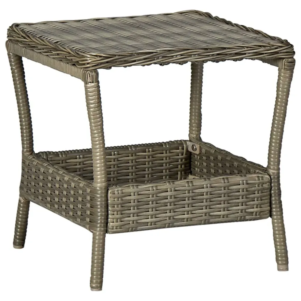 Mesa de jardim em vime PE 45x45x46,5 cm castanho com Garantia de 1 Ano