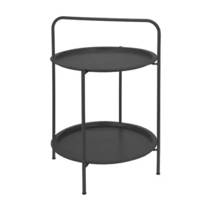 Mesa redonda 50x66 cm cinzento-escuro mate | Material Impermeável