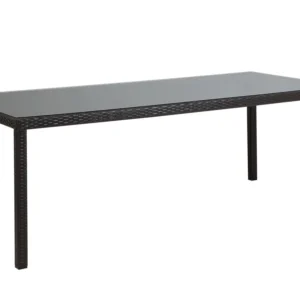 Mesa de refeições de jardim em rattan sintético castanho fosco 220 x 100 cm ITALY