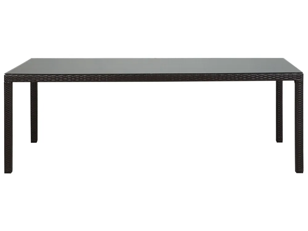 Mesa de refeições de jardim em rattan sintético castanho fosco 220 x 100 cm ITALY