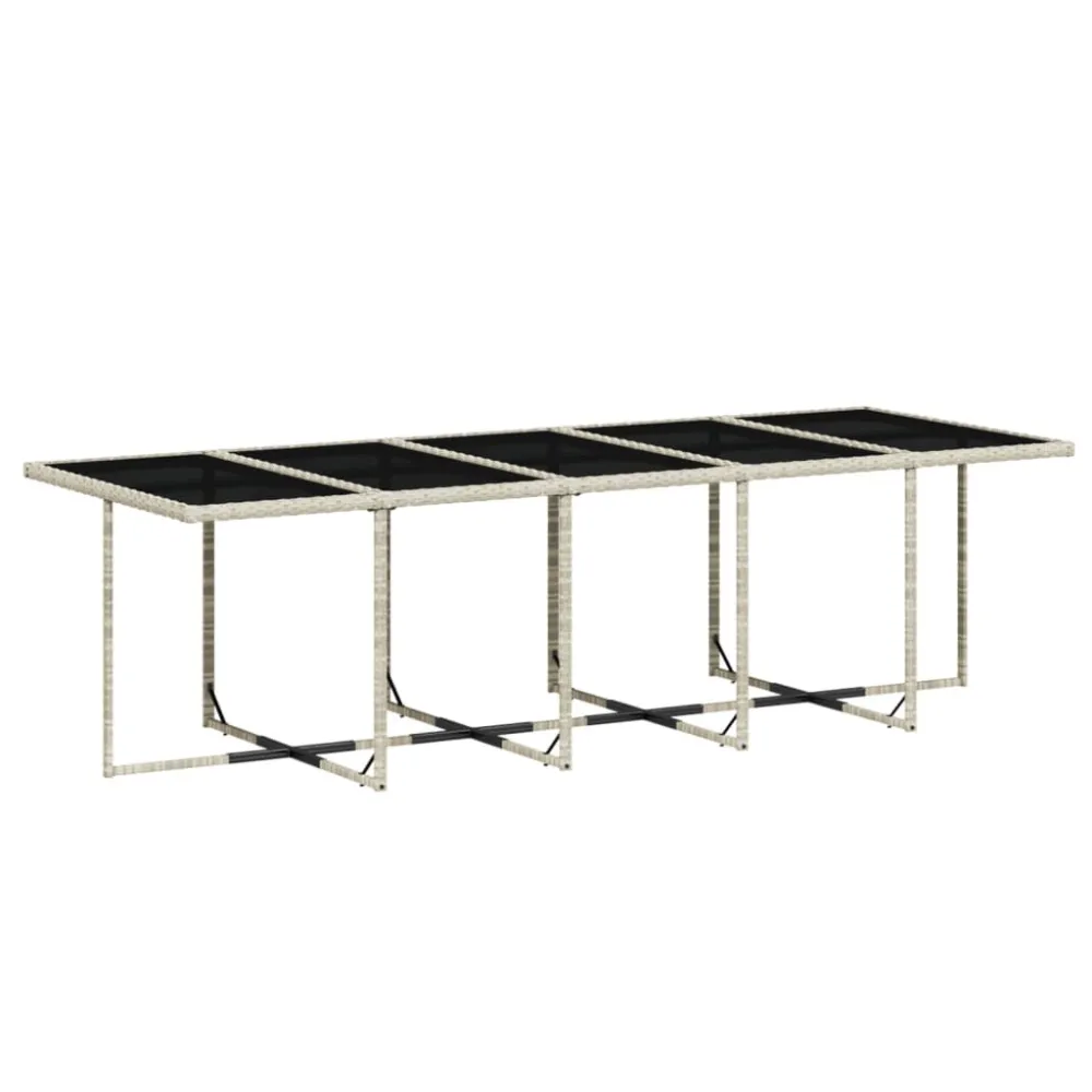 15 pcs conj. jantar jardim com almofadões vime PE cinzento-claro com Garantia de 1 Ano