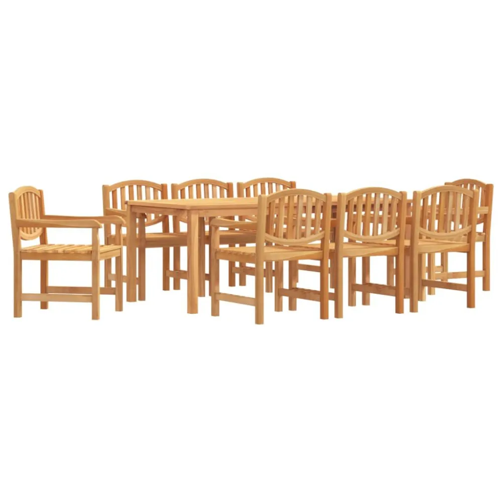 9 pcs conjunto de jantar para jardim madeira de teca maciç com Garantia de 1 Ano