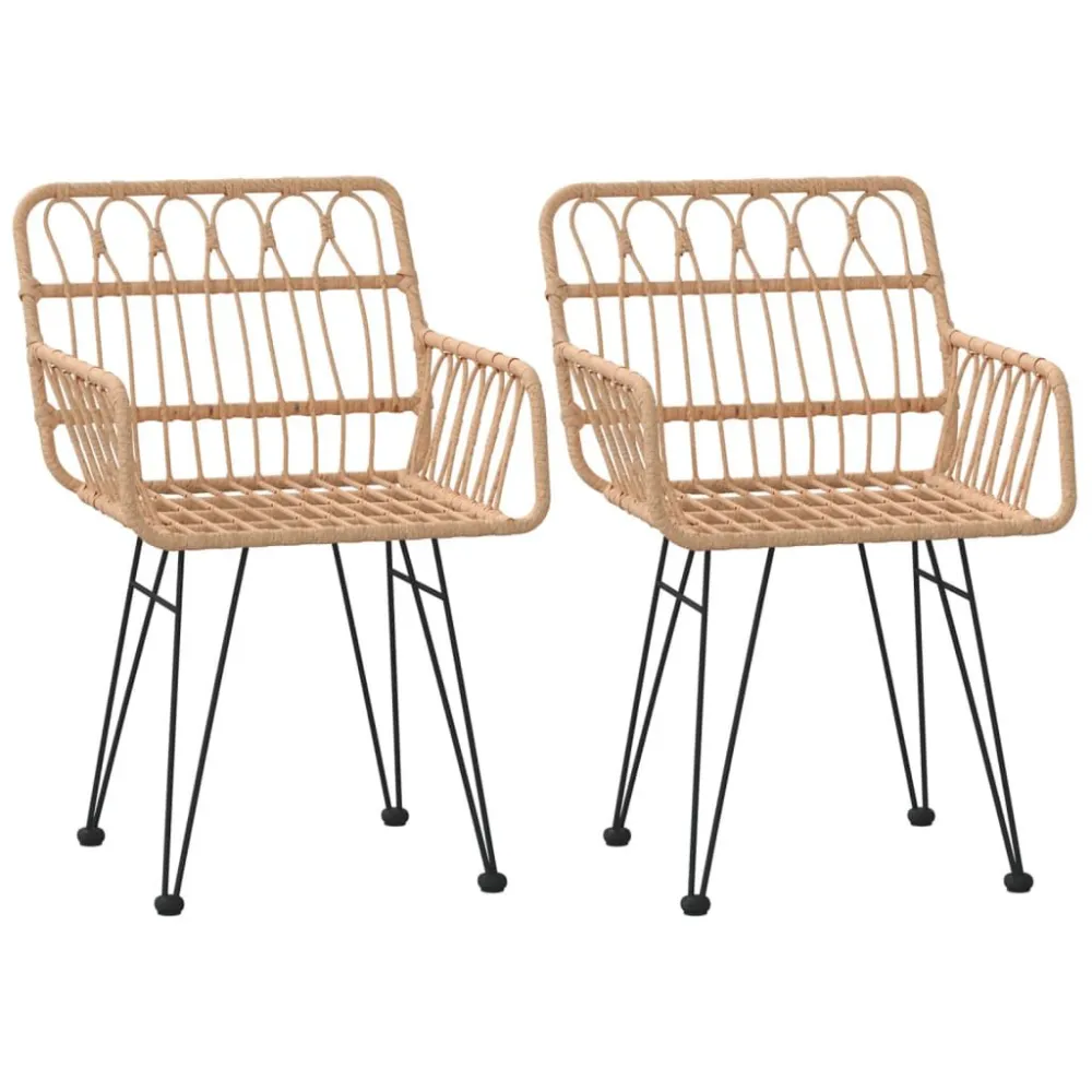 3 pcs conjunto de jantar para jardim vime PE com Garantia de 1 Ano