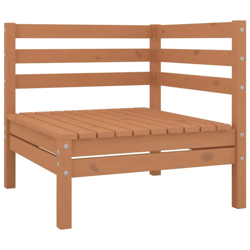 10 pcs conjunto lounge de jardim pinho maciço castanho mel | Material Impermeável