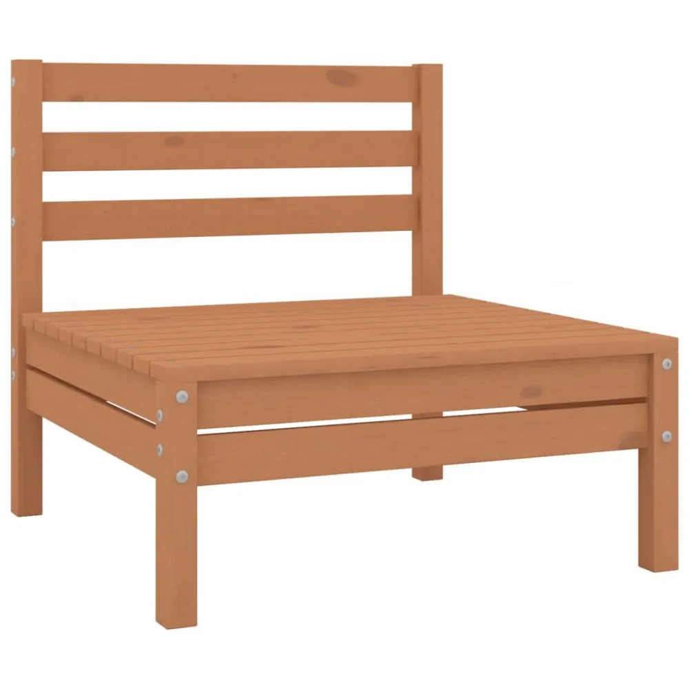 10 pcs conjunto lounge de jardim pinho maciço castanho mel | Material Impermeável