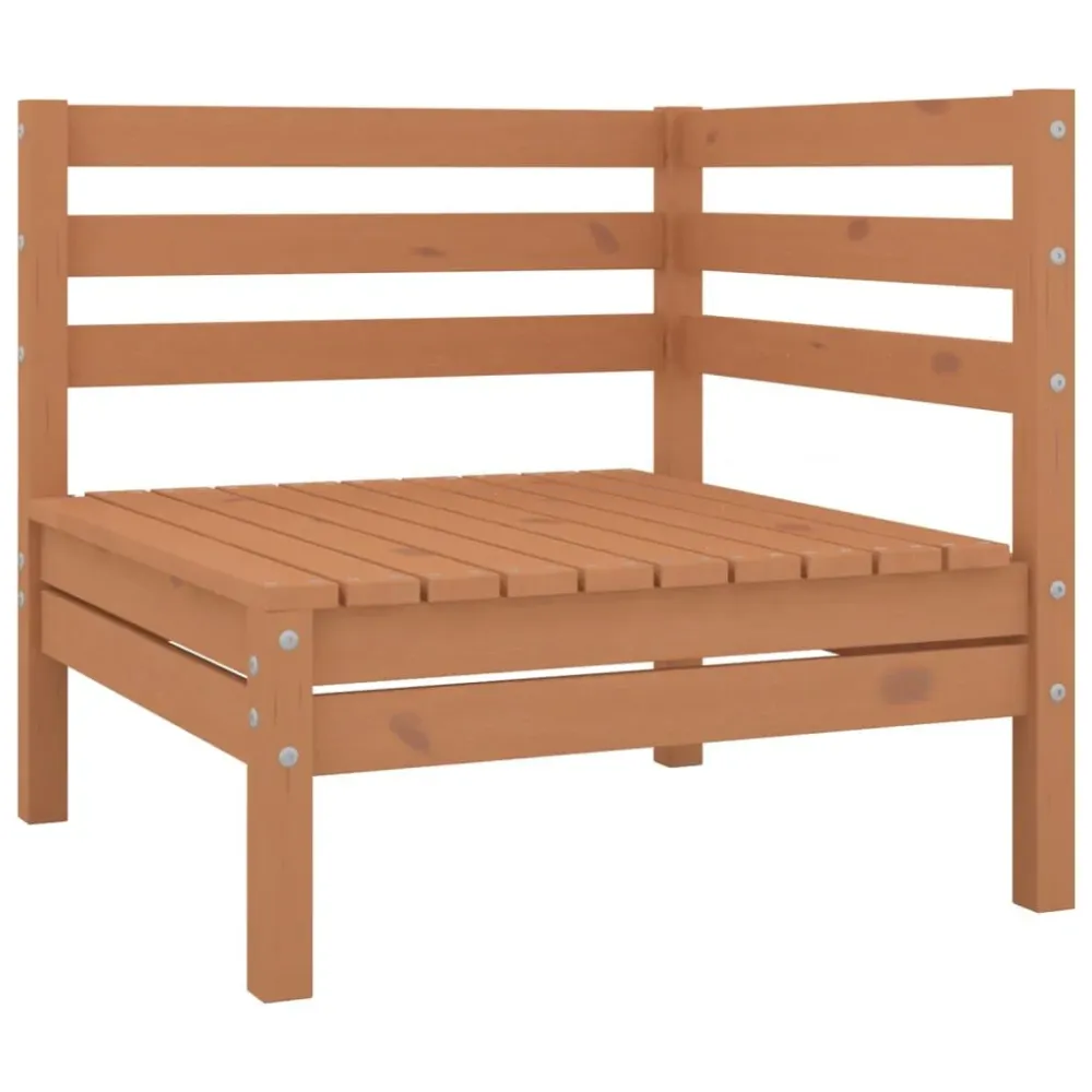 10 pcs conjunto lounge de jardim pinho maciço castanho mel | Material Impermeável