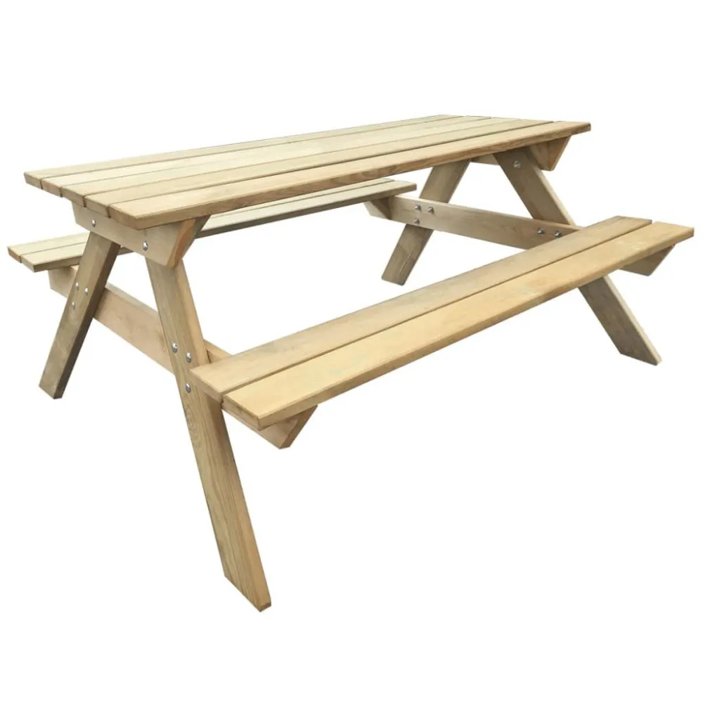 Portátil e Dobrável Mesa de piquenique 150x135x71,5 cm madeira