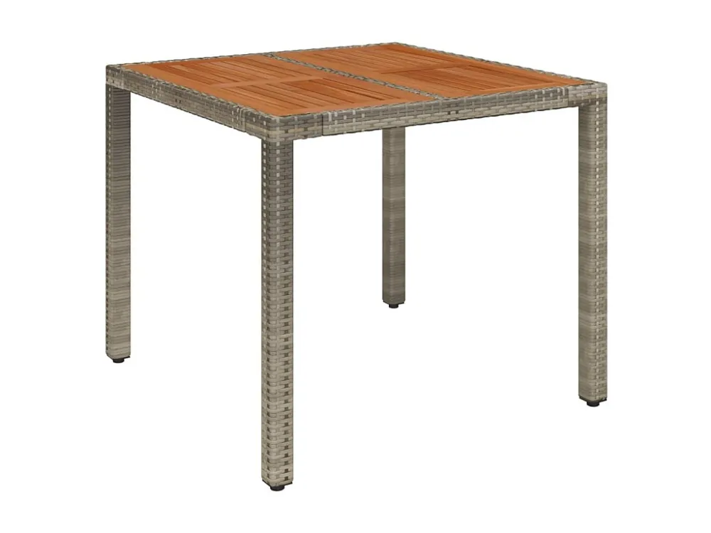 Portátil e Dobrável 3 peças conjunto de jantar para jardim com almofadões vime PE cinza