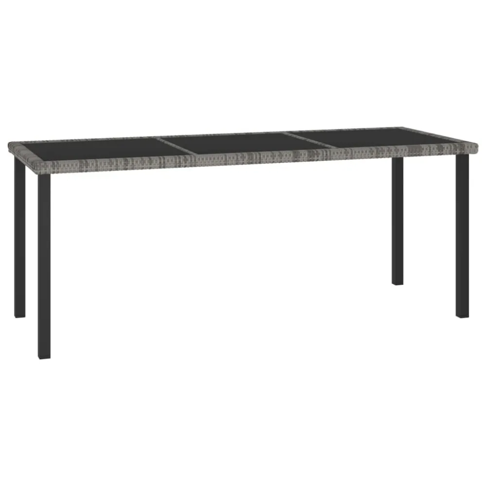 Premium Resistente à Intempérie Mesa de jantar para jardim 180x70x73 cm vime PE cinzento