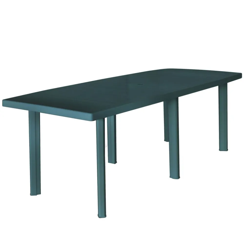 Premium Resistente à Intempérie Mesa de jardim 210x96x72 cm plástico verde
