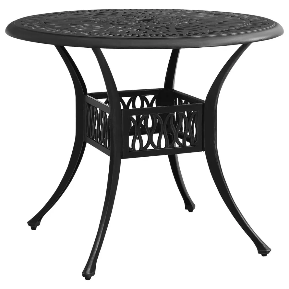 Premium Resistente à Intempérie Mesa de jardim 90x90x74 cm alumínio fundido preto
