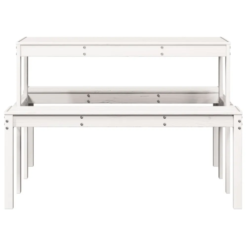 Premium Resistente à Intempérie Mesa de piquenique 110x134x75 cm madeira de pinho maciç branco