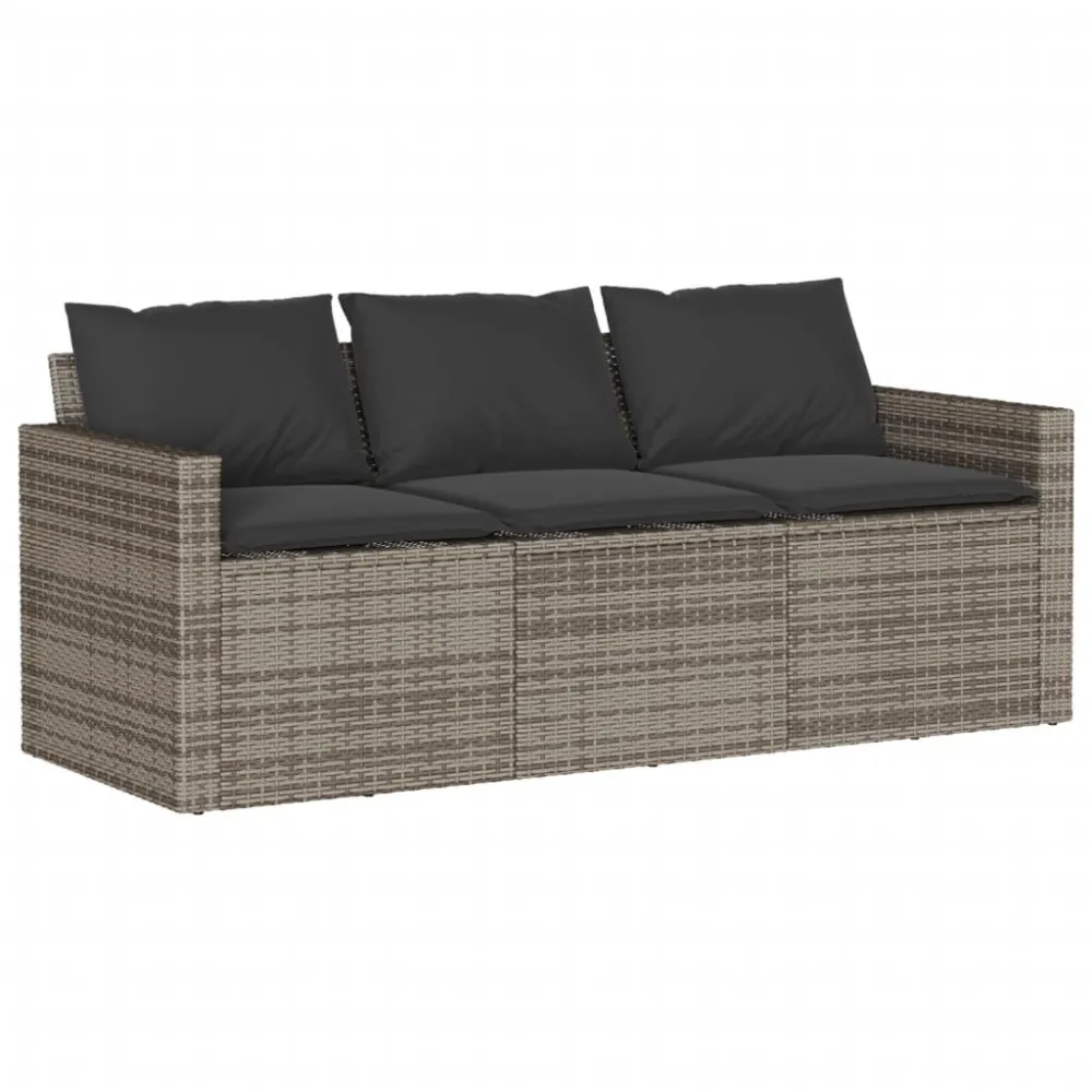 Premium Resistente à Intempérie 2 pcs conjunto de jantar para jardim com almofadões vime PE cinza