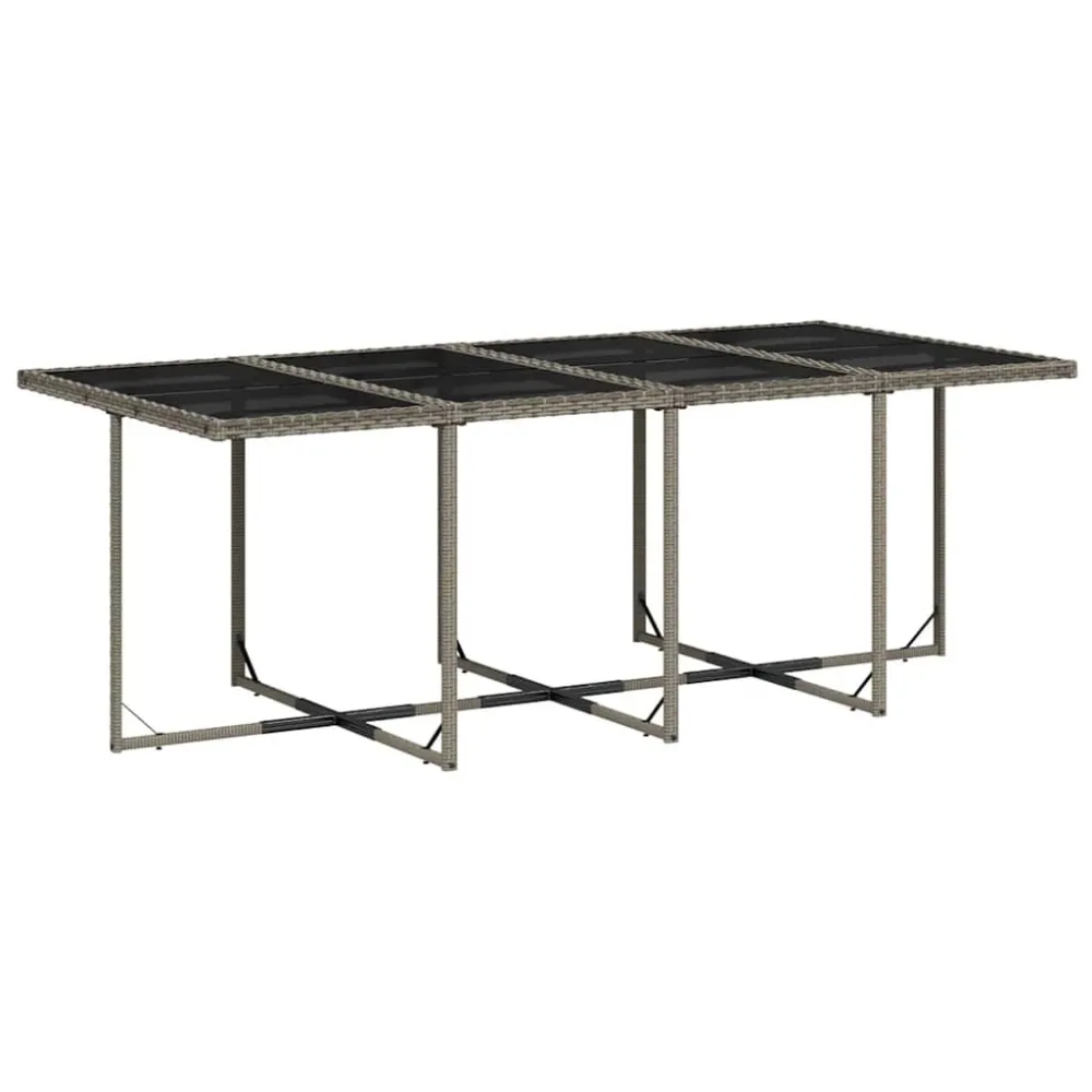 Premium Resistente à Intempérie 9 pcs conjunto de jantar para jardim com almofadões vime PE cinza