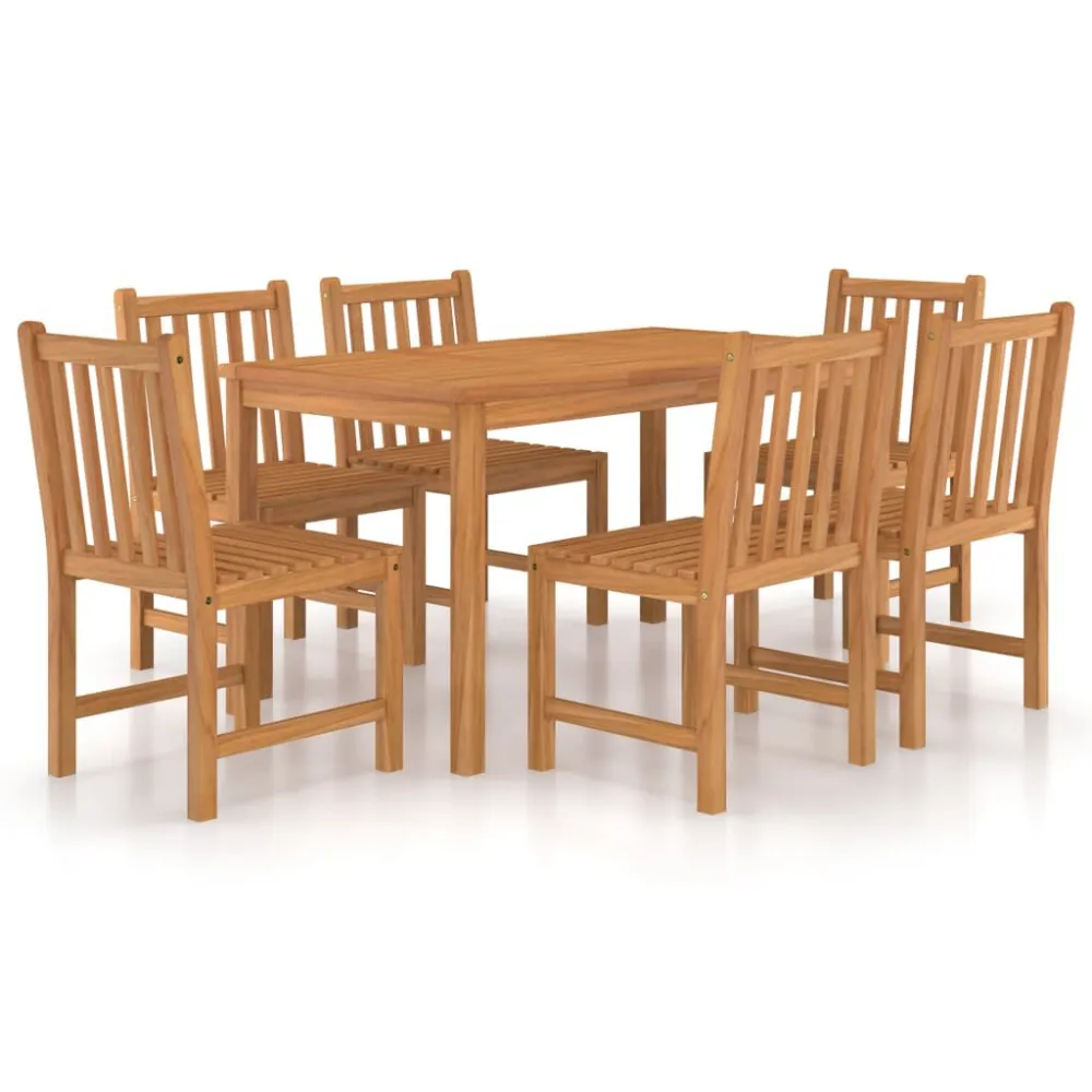 Premium Resistente à Intempérie 7 pcs conjunto de jantar para jardim madeira de teca maciç