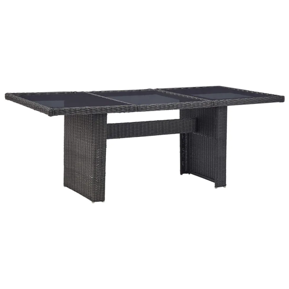 Premium Resistente à Intempérie 9 pcs conjunto de jantar para jardim vime PE preto