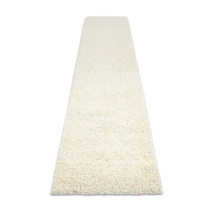 Forro de Mesa Retangular Tapete, Passadeira SOFFI shaggy 5cm creme - para cozinha, ante-sala, c 60x250 cm