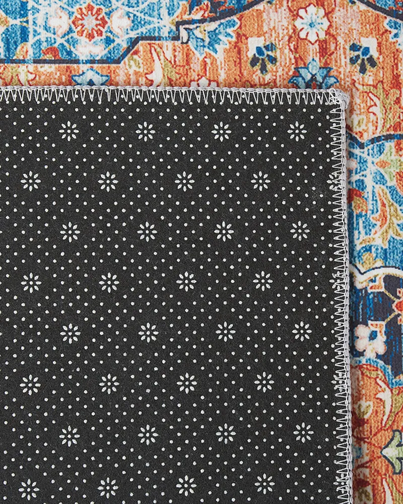 Tapete azul e laranja 70 x 200 MIDALAM Fácil de Limpar