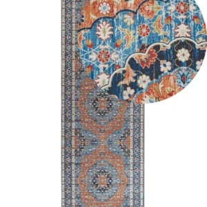 Tapete azul e laranja 80 x 240 MIDALAM Design Moderno Geométrico
