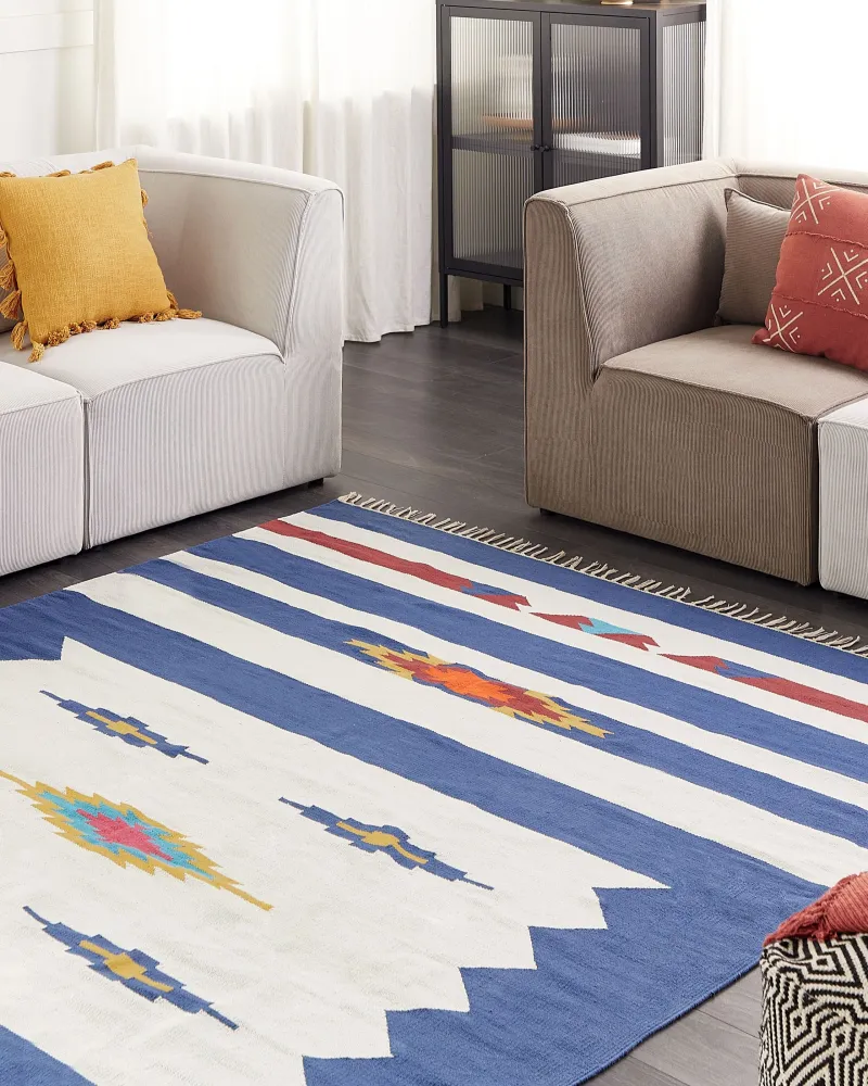 Tapete Kilim em algodão multicolorido 200 x 300 cm VARSER
