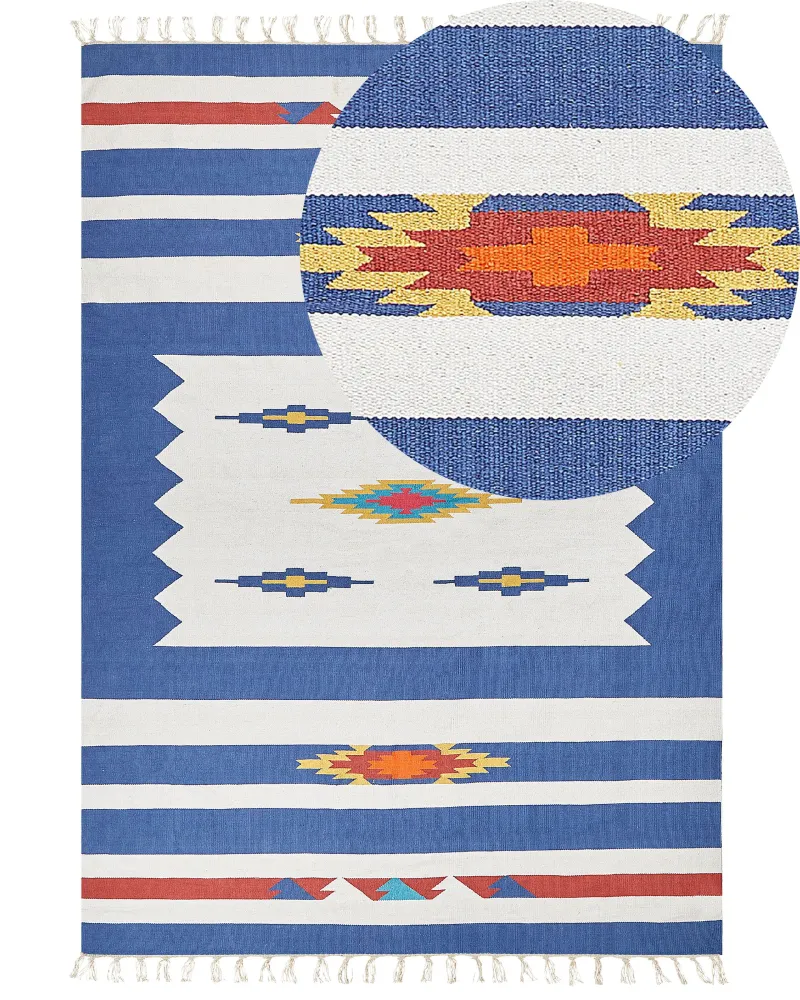 Tapete Kilim em algodão multicolorido 200 x 300 cm VARSER