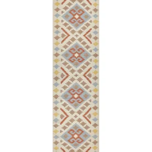 Tapete Kilim em algodão policromático 80 x 300 cm ATAN