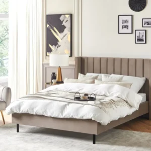 Velvet EU Dobrado Size Bed Taupe VILLETTE