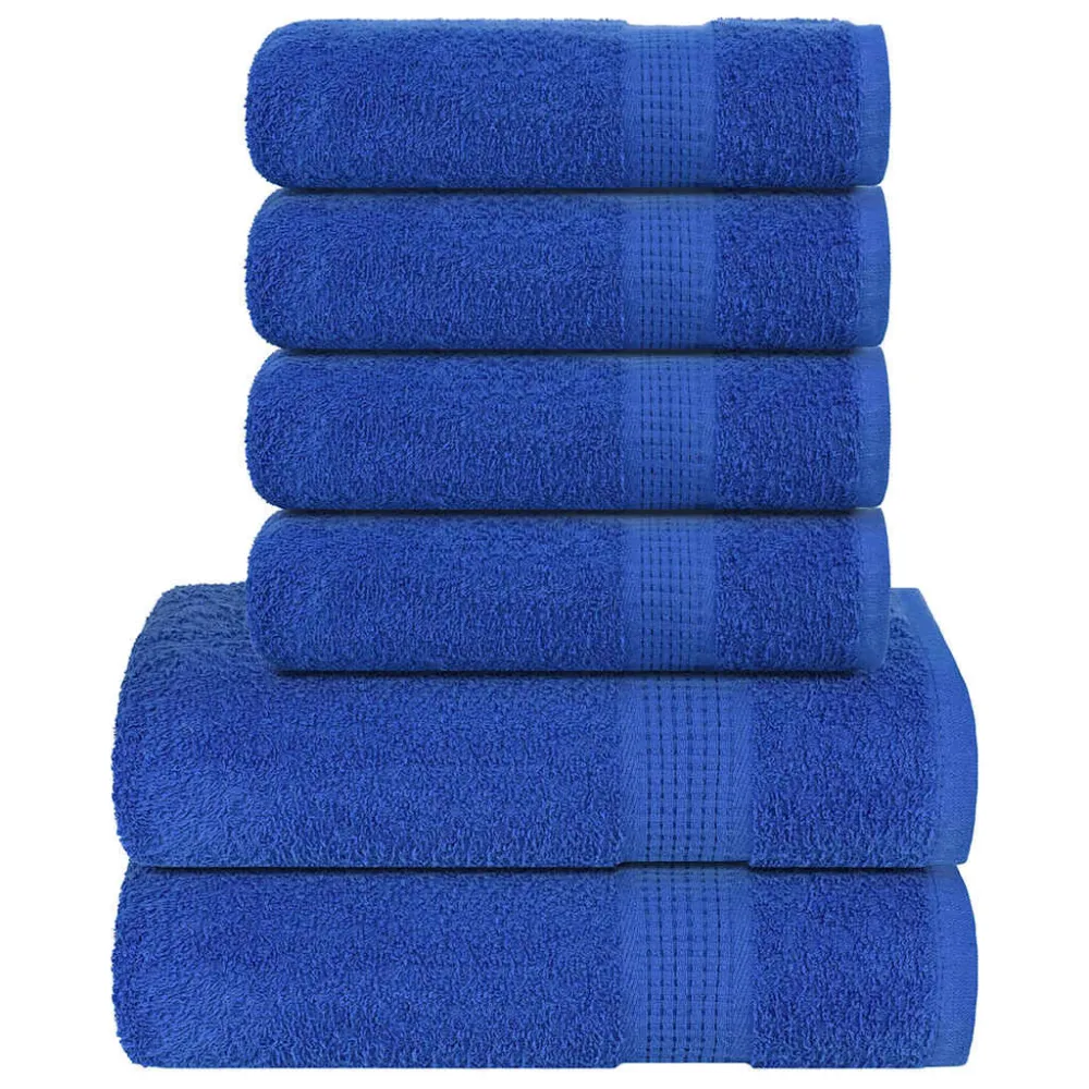 Conjunto Completo de Toalhas 6pcs Conjunto toalhas banho 360 gsm 100% algodão azul