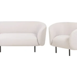 Coleção de Cama Temática Conjunto de sofás com 6 lugares em tecido creme e preto LOEN