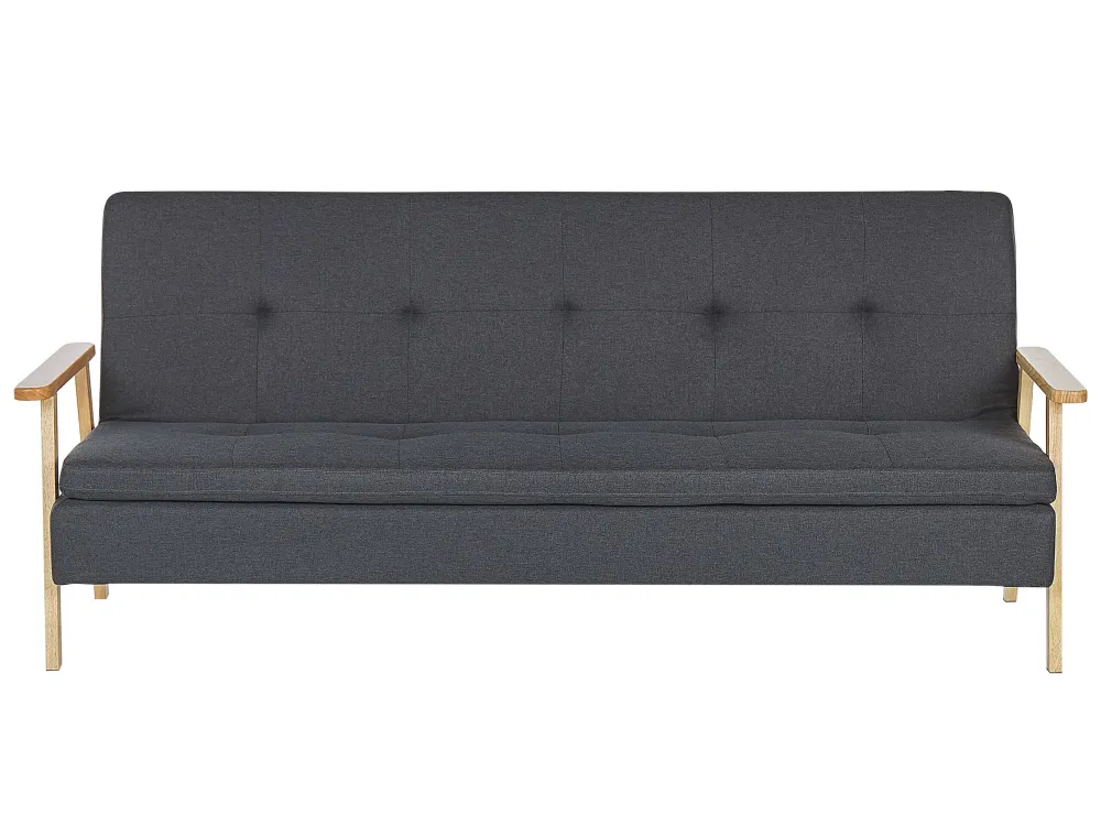 Coleção Completa de Cama Sofá-cama estofado em tecido cinzento sombrio TJORN