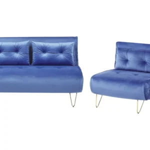 Coleção de Luxo Conjunto de sofás-cama com 3 lugares em veludo azul marinho VESTFOLD