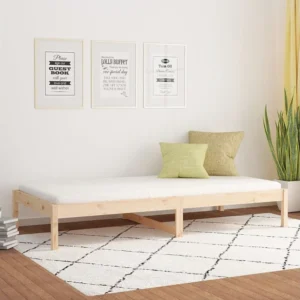 Coleção de Luxo Sofá-cama de solteiro 90x190 cm madeira de pinho maciç