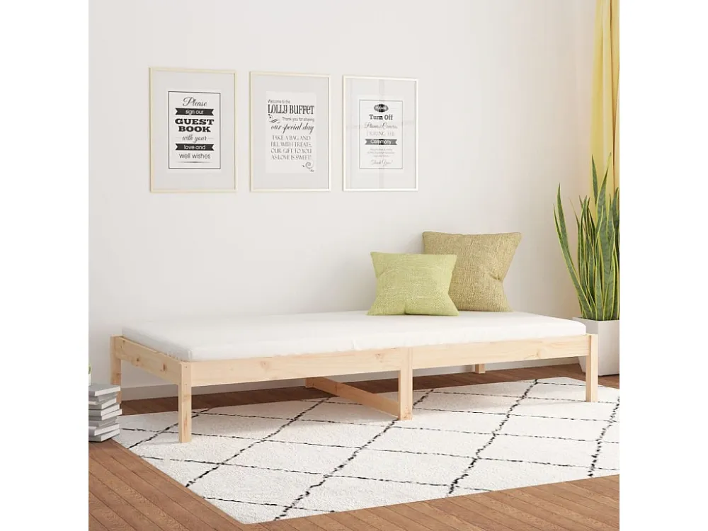 Coleção de Luxo Sofá-cama de solteiro 90x190 cm madeira de pinho maciç