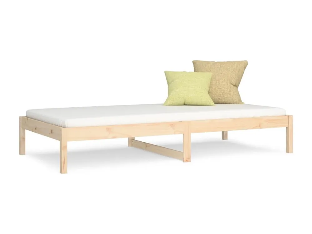 Coleção de Luxo Sofá-cama de solteiro 90x190 cm madeira de pinho maciç