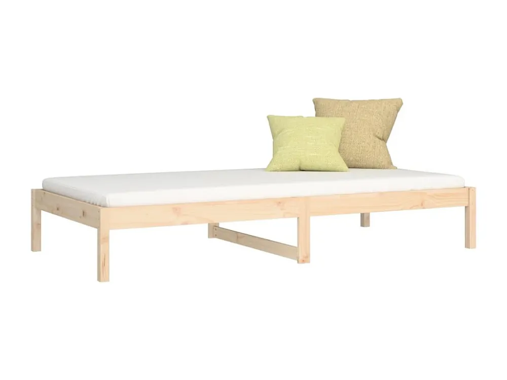 Coleção de Luxo Sofá-cama de solteiro 90x190 cm madeira de pinho maciç