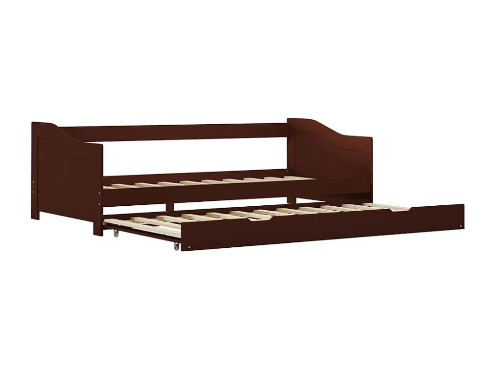Conjunto de Cama de Algodão Estrutura sofá-cama de puxar 90x200 cm madeira pinho castanho