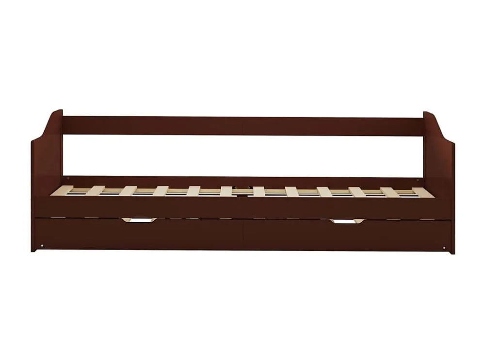 Conjunto de Cama de Algodão Estrutura sofá-cama de puxar 90x200 cm madeira pinho castanho