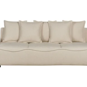 Conjunto de Cama de Casal Sofá-cama 3 lugares com arrumação em tecido creme KRAMA
