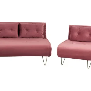 Conjunto Premium Conjunto de sofás-cama com 3 lugares em veludo rosa VESTFOLD