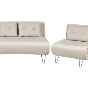 Conjunto de sofás-cama com 3 lugares em veludo creme VESTFOLD com Garantia de Troca