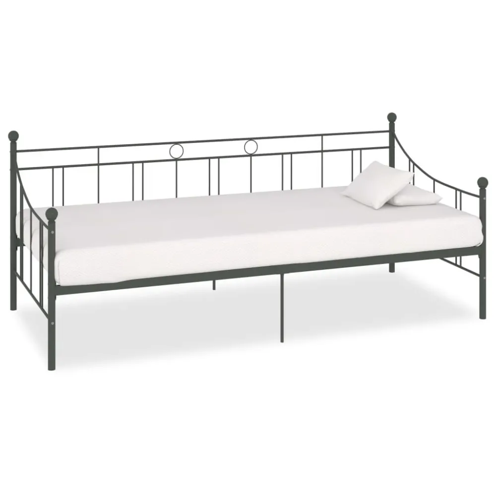 Estrutura sofá-cama 90x200 cm metálico cinzento com Toalhas Combinadas