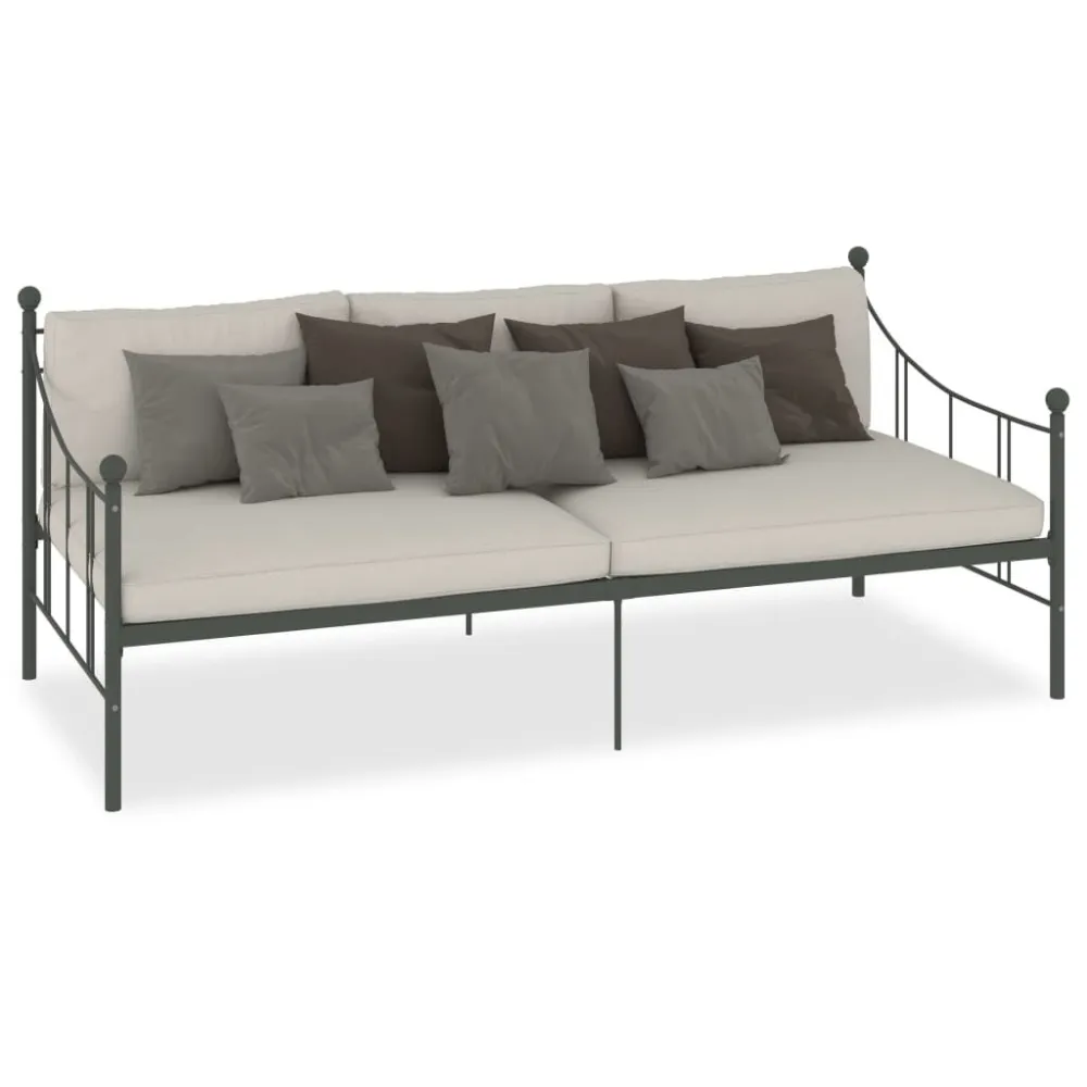 Estrutura sofá-cama 90x200 cm metálico cinzento com Toalhas Combinadas