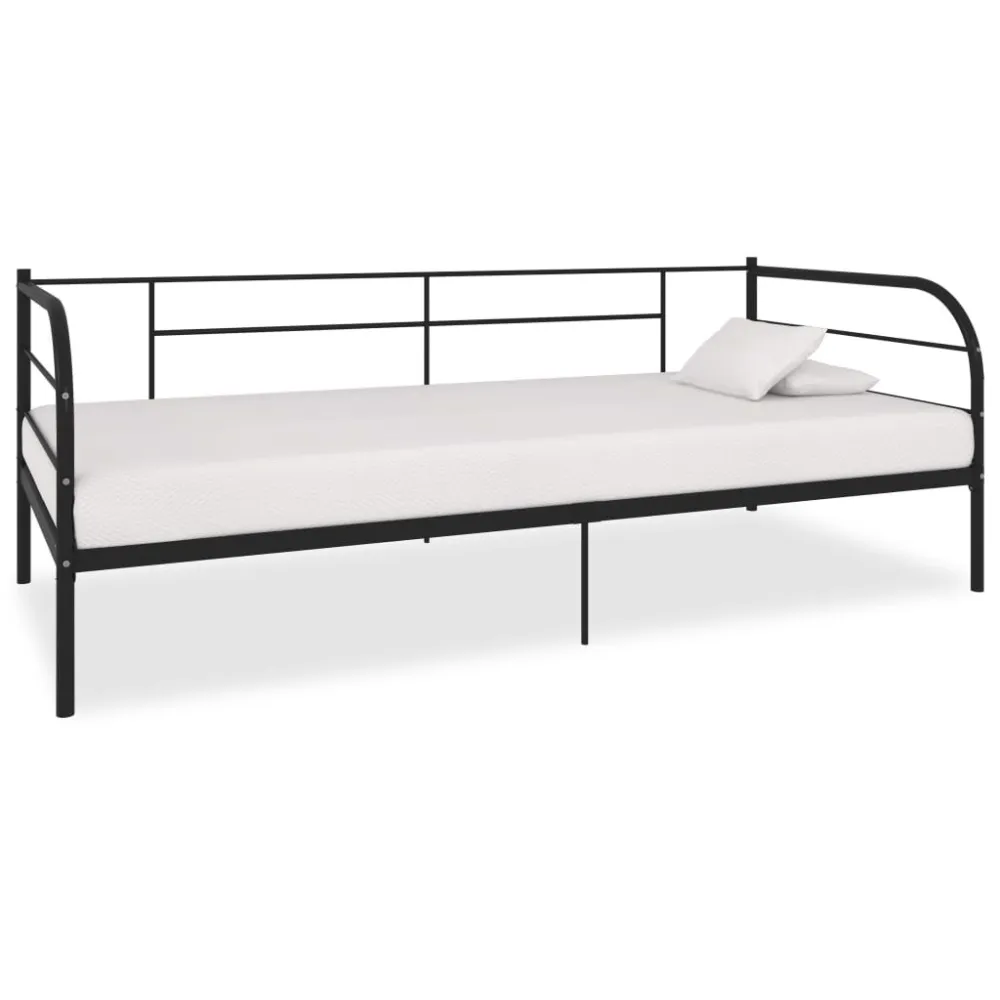 Estrutura sofá-cama 90x200 cm metálico preto