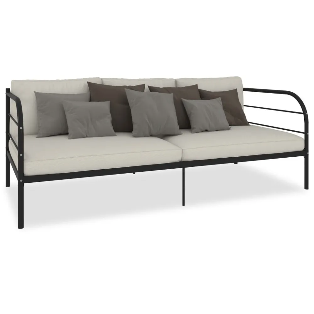 Estrutura sofá-cama 90x200 cm metálico preto