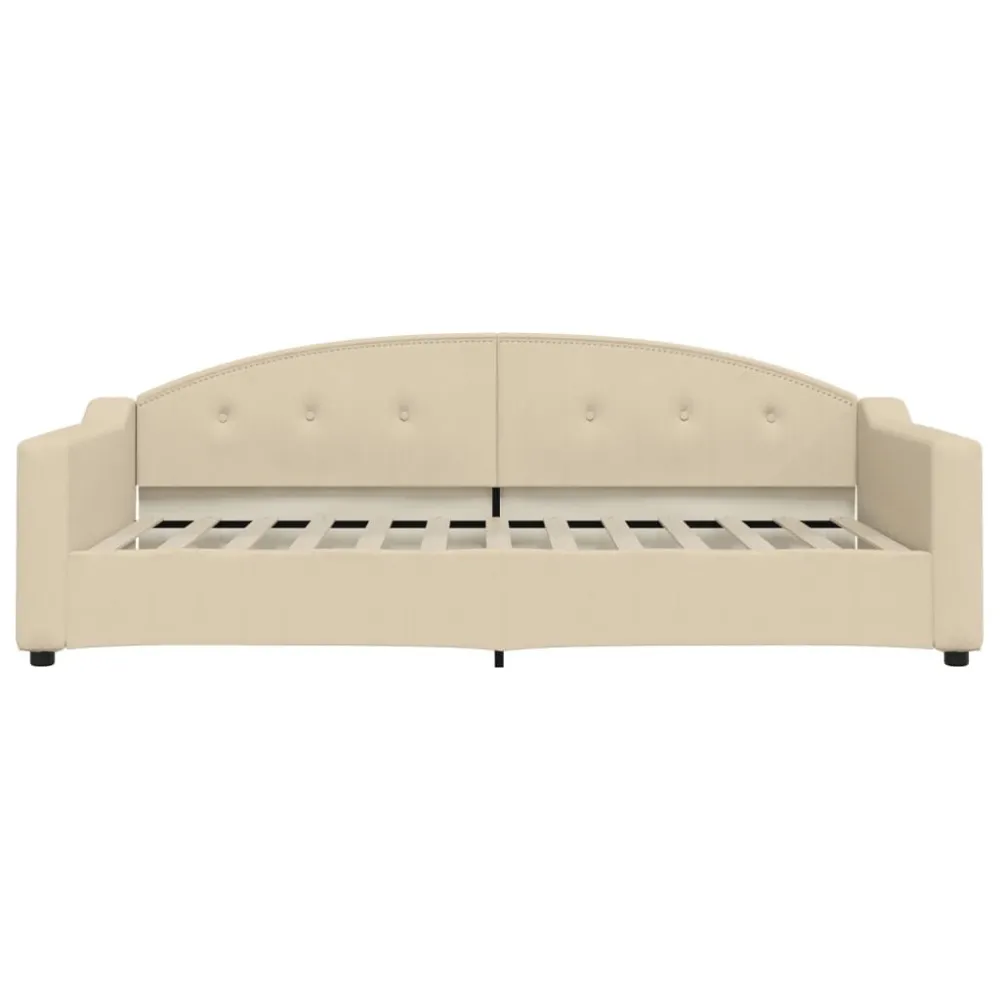 Sofá-cama 100x200 cm tecido cor creme para Decoração Completa