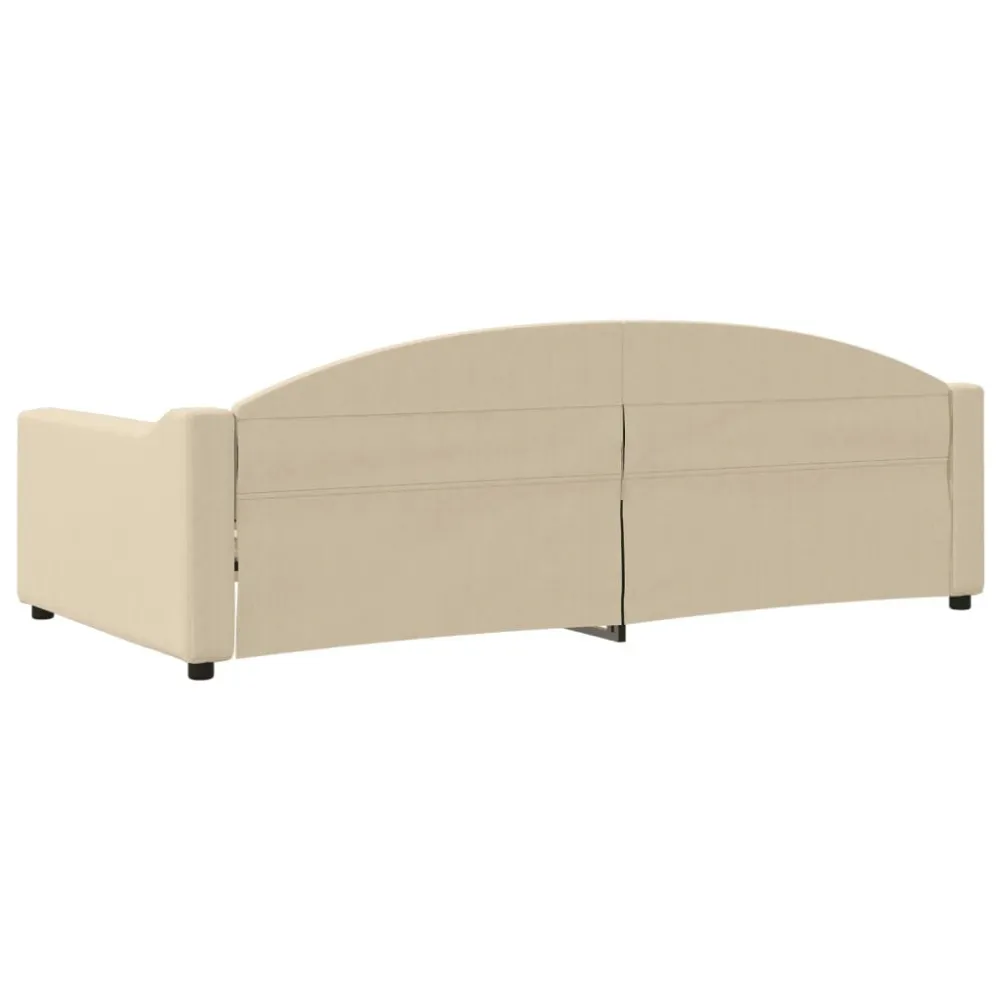 Sofá-cama 100x200 cm tecido cor creme para Decoração Completa
