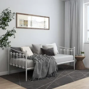 Sofá-cama 90x200 cm metálico branco